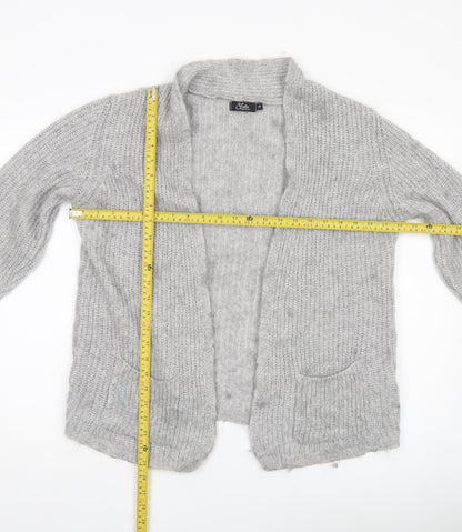Yida Women’s Grey XL Chunky Knit Open Cardigan with Pockets