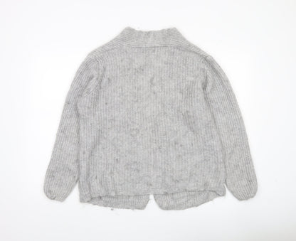Yida Women’s Grey XL Chunky Knit Open Cardigan with Pockets