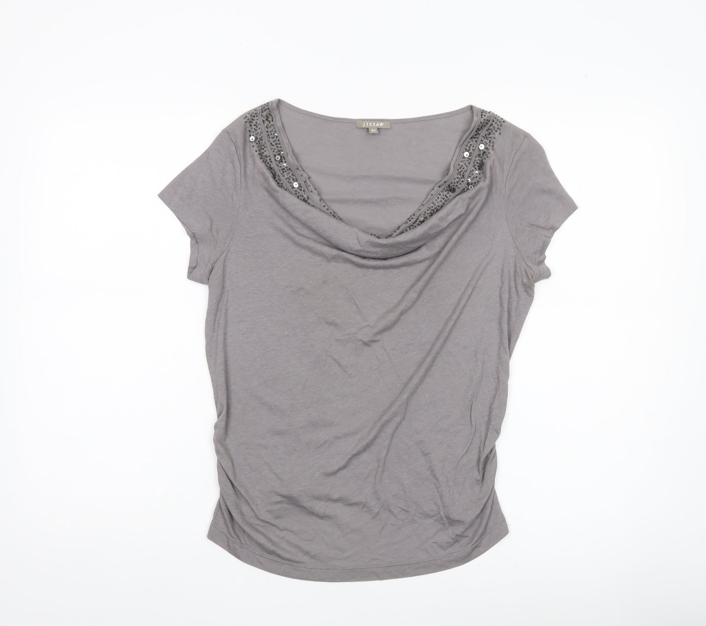 Womens UK Size XS Jigsaw Grey Basic T-Shirt