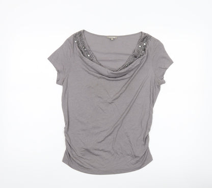 Womens UK Size XS Jigsaw Grey Basic T-Shirt