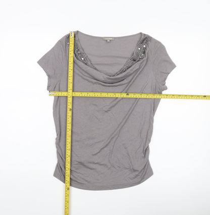 Womens UK Size XS Jigsaw Grey Basic T-Shirt