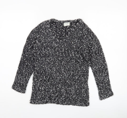 Kaliko Womens Black Knit Chunky Pullover Jumper Size 10