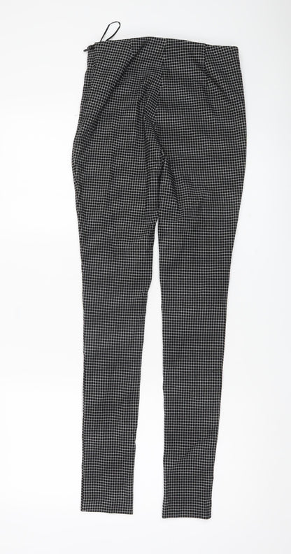 New Look Womens Black Check Slim Fit Trousers Size 8 Workwear