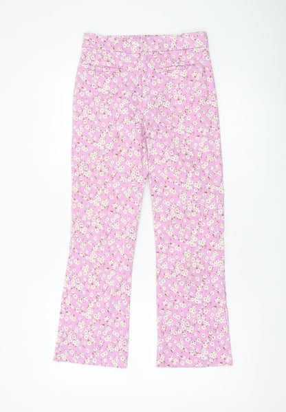 Womens UK Size 8 Zara Slim Fit Casual Party/Cocktail Pink Trousers