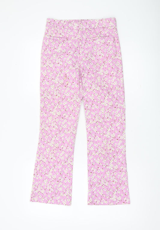 Womens UK Size 8 Zara Slim Fit Casual Party/Cocktail Pink Trousers