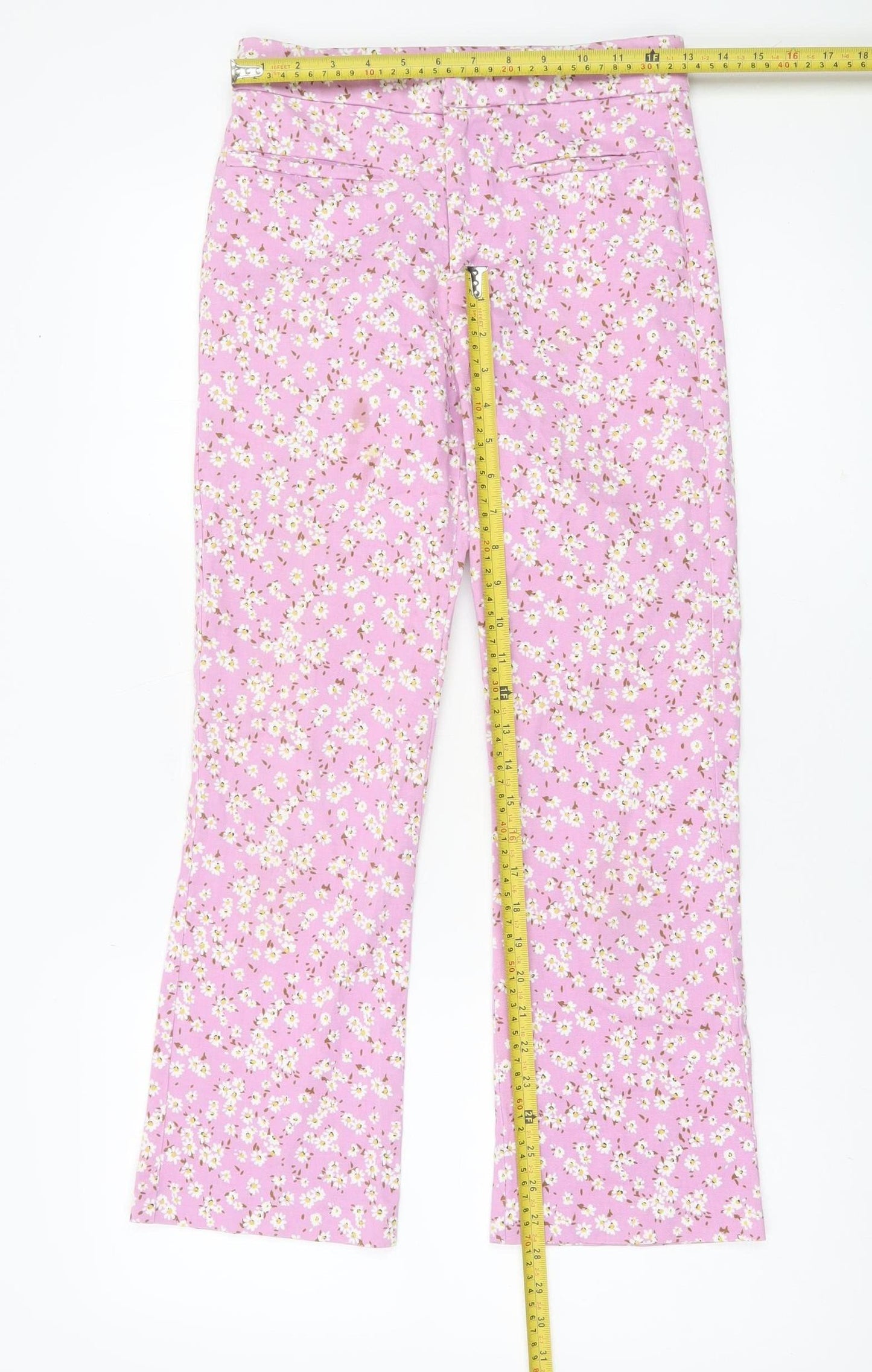 Womens UK Size 8 Zara Slim Fit Casual Party/Cocktail Pink Trousers