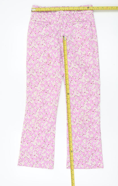 Womens UK Size 8 Zara Slim Fit Casual Party/Cocktail Pink Trousers