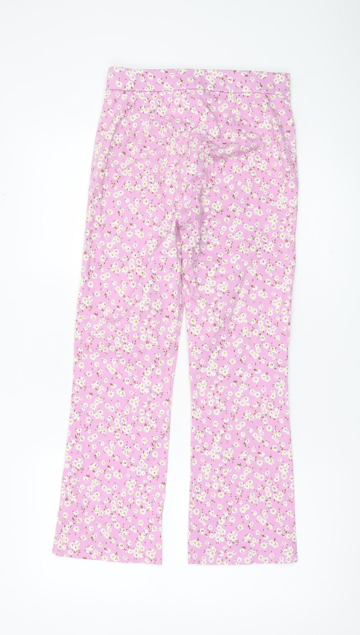 Womens UK Size 8 Zara Slim Fit Casual Party/Cocktail Pink Trousers
