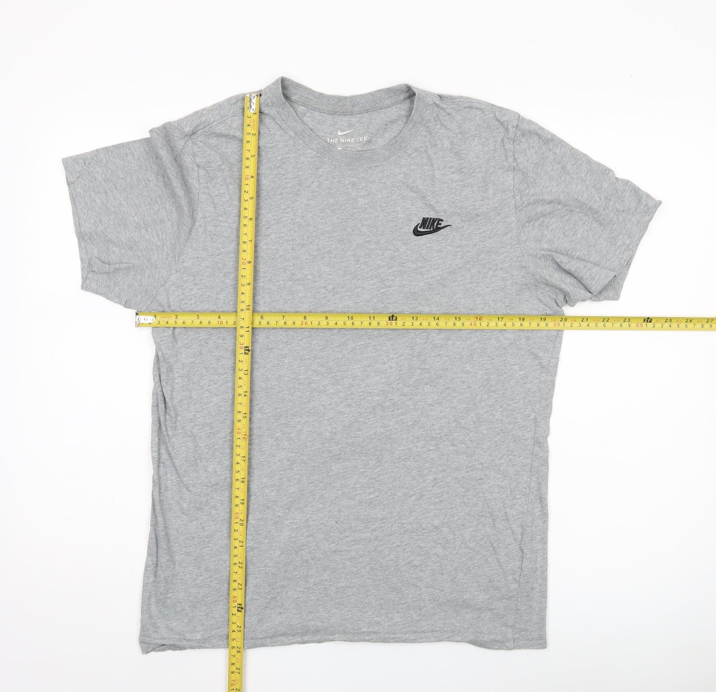 Nike Men’s Grey Logo Crew Neck Cotton T-Shirt Size M