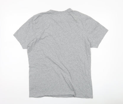 Nike Men’s Grey Logo Crew Neck Cotton T-Shirt Size M