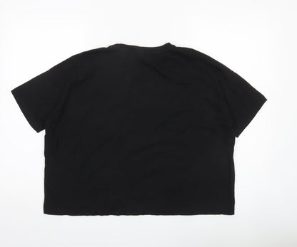 Nümph Womens Black Art Studio Embroidered Cotton T-Shirt M