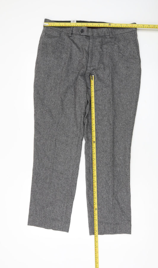 Next Women’s Grey Herringbone Wool Blend Dress Pants Size 14