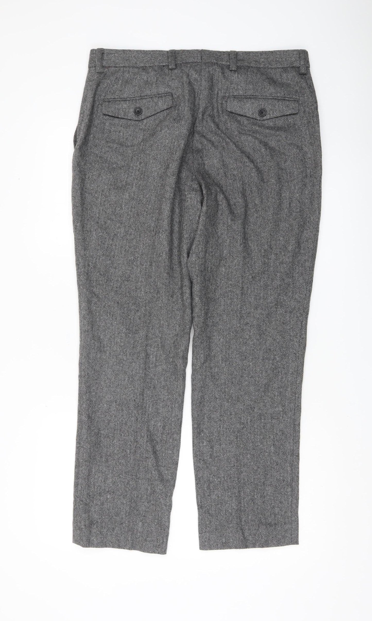 Next Women’s Grey Herringbone Wool Blend Dress Pants Size 14