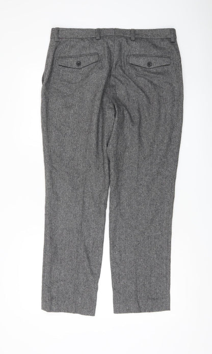 Next Women’s Grey Herringbone Wool Blend Dress Pants Size 14