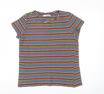 Womens UK Size 10 Pull&Bear Multicoloured Basic T-Shirt