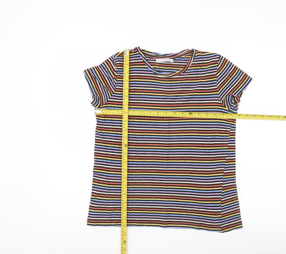 Womens UK Size 10 Pull&Bear Multicoloured Basic T-Shirt