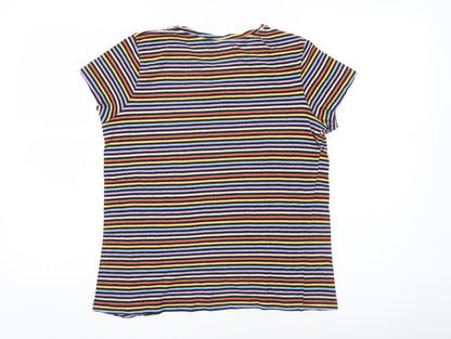 Womens UK Size 10 Pull&Bear Multicoloured Basic T-Shirt