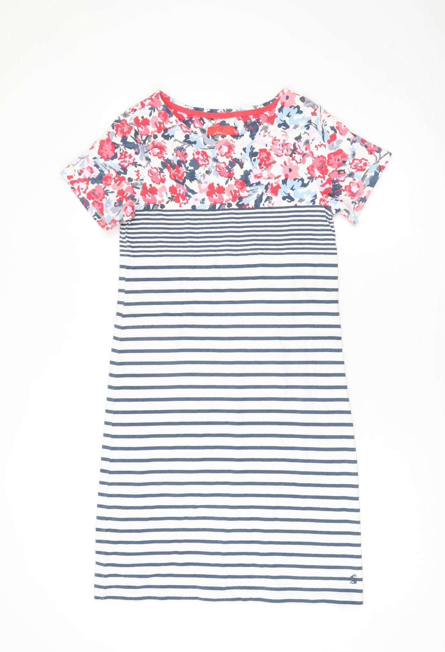 Joules Women’s Multicoloured Size 10 Floral Stripe T-Shirt Dress