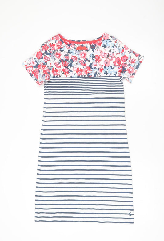 Joules Women’s Multicoloured Size 10 Floral Stripe T-Shirt Dress