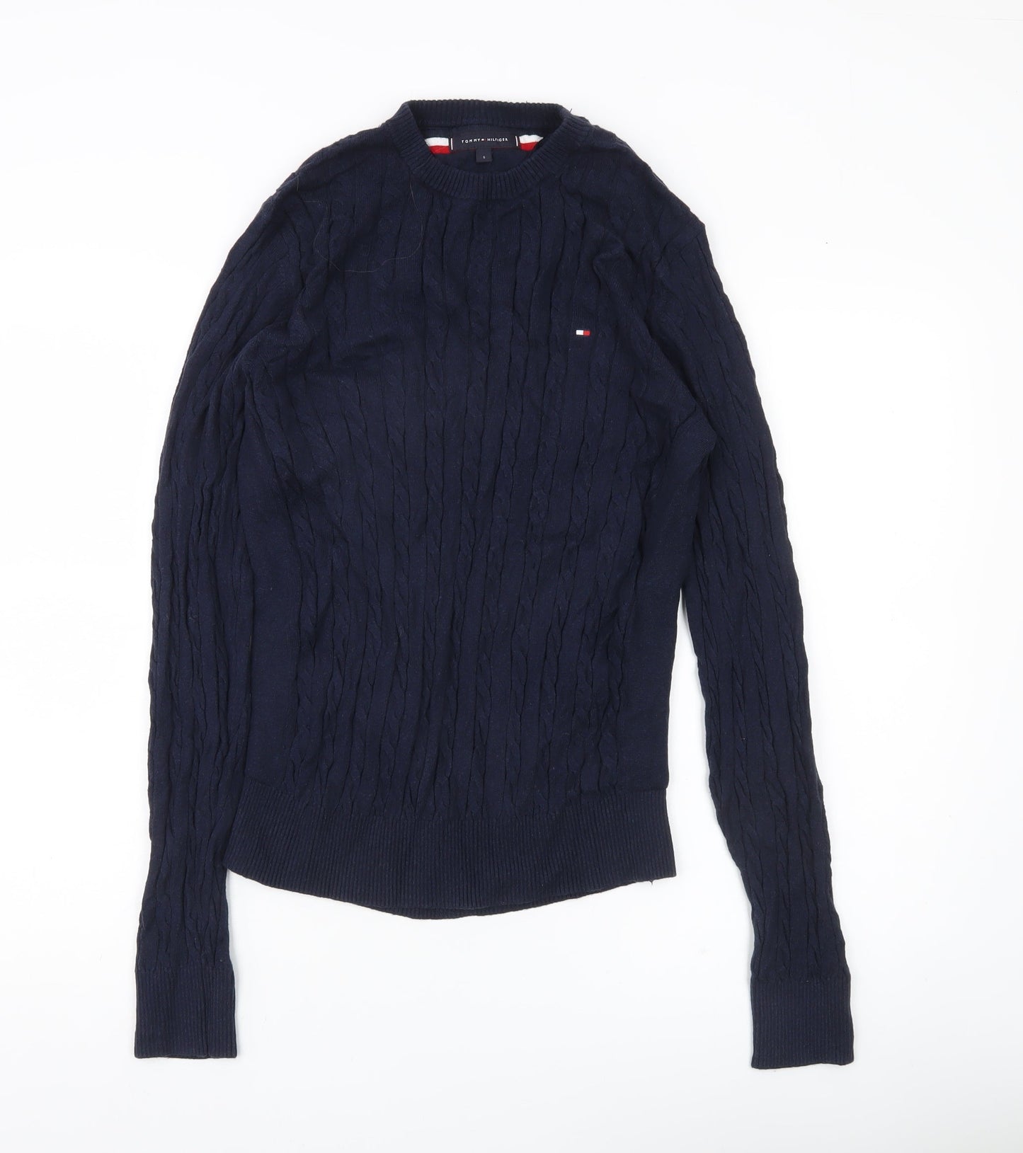 Tommy Hilfiger Men’s Blue Cable Knit Pullover Jumper S