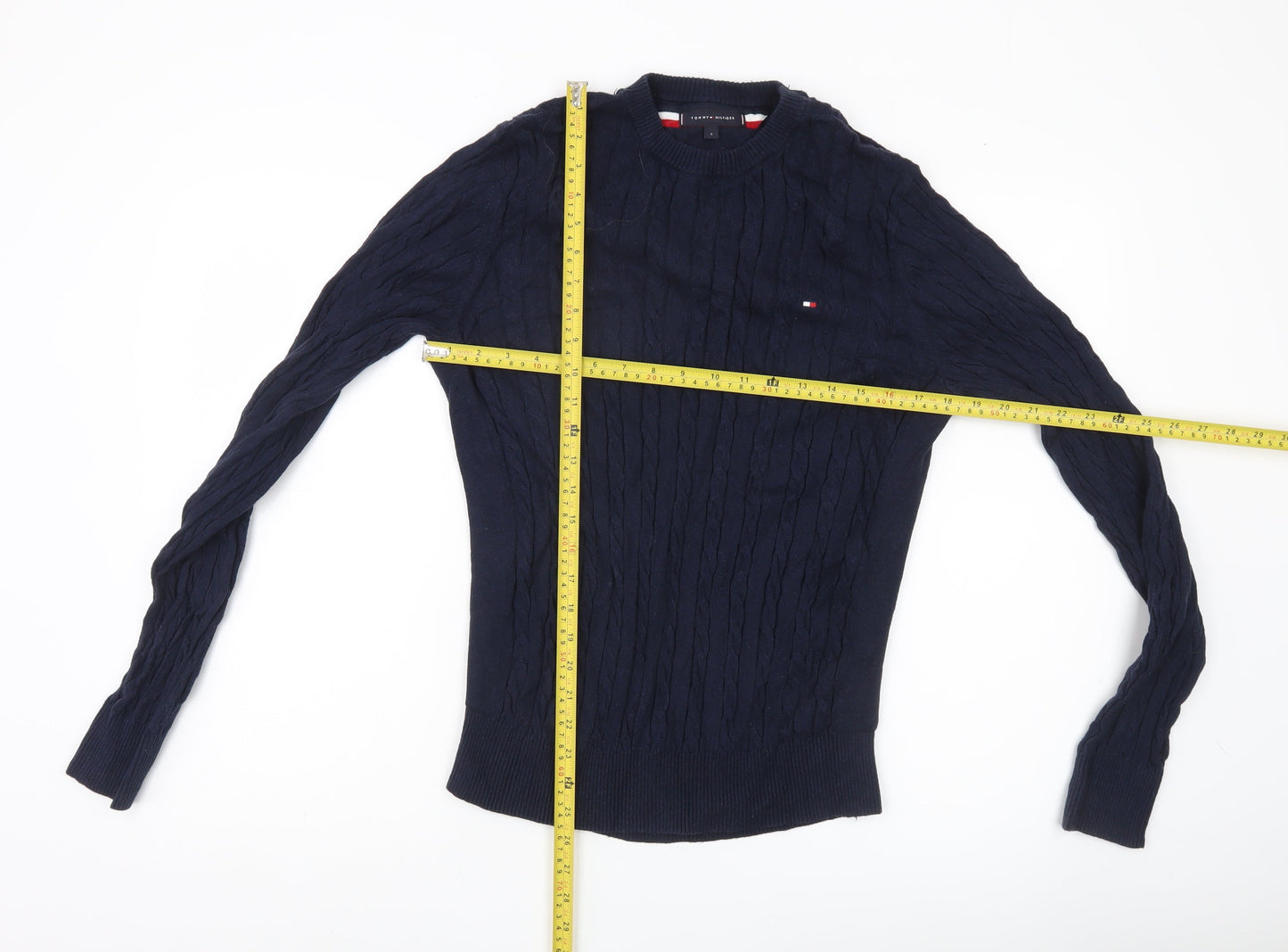 Tommy Hilfiger Men’s Blue Cable Knit Pullover Jumper S