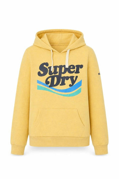 Womens UK Size 8 Superdry Yellow Pullover Hoodie