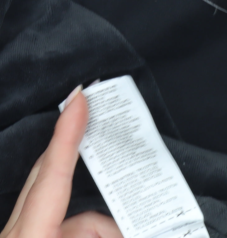 Adidas Womens Black Velour Sweatshirt UK M 12-14 High Neck Long Sleeve