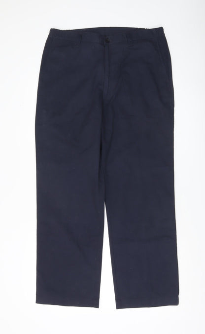 Farah Men’s Blue Chino Trousers Size 34W 29L Straight Leg