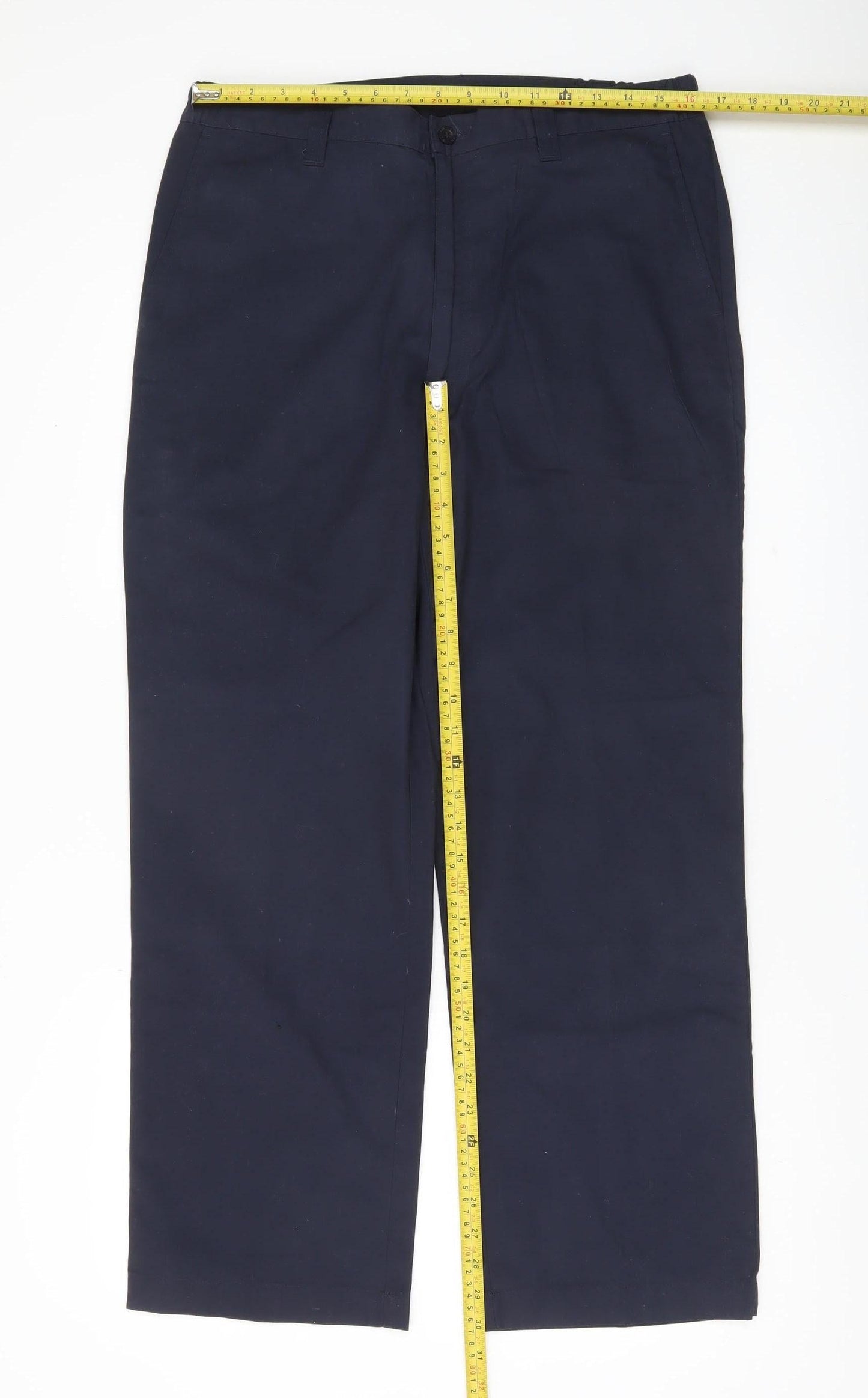 Farah Men’s Blue Chino Trousers Size 34W 29L Straight Leg