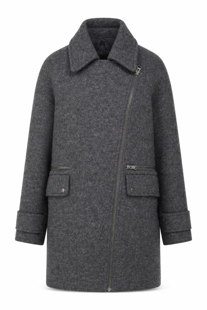 Womens UK Size 6 Warehouse Grey Overcoat