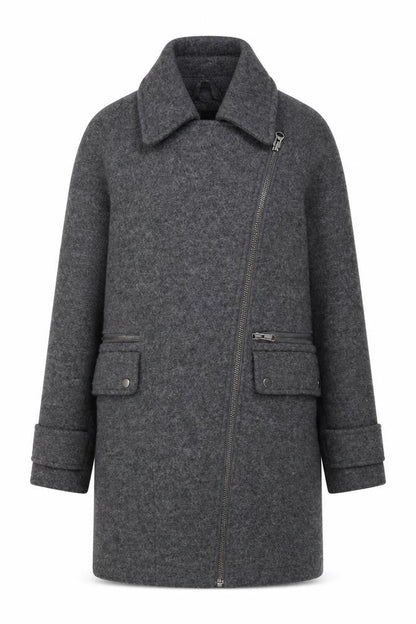 Womens UK Size 6 Warehouse Grey Overcoat