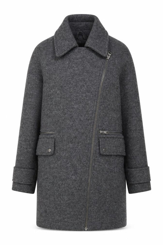 Womens UK Size 6 Warehouse Grey Overcoat