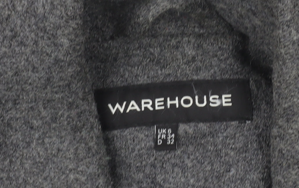 Womens UK Size 6 Warehouse Grey Overcoat
