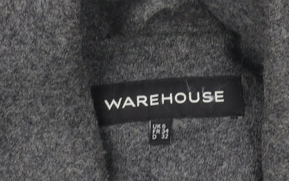 Womens UK Size 6 Warehouse Grey Overcoat