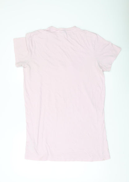 Adidas Womens Pink Cotton T-Shirt Dress Size 14 Casual Sportswear