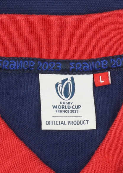 Rugby World Cup France 2023 Men’s Blue Polo Shirt L Cotton