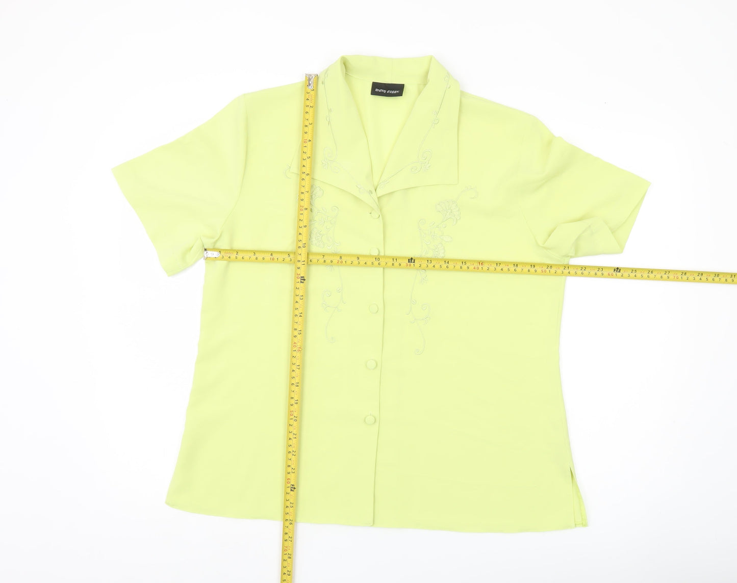 Rocky Creek Women’s Yellow Blouse Size 16 Short Sleeve Collared
