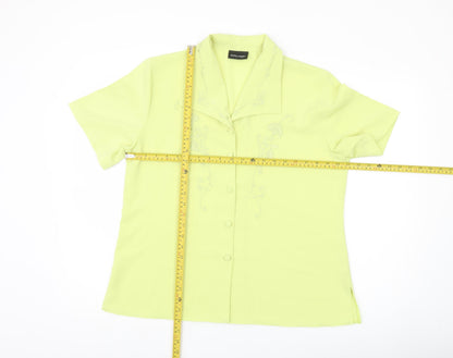 Rocky Creek Women’s Yellow Blouse Size 16 Short Sleeve Collared
