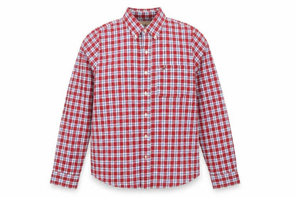 Hollister Men’s Red Check Woven Cotton Button-Up Shirt XL
