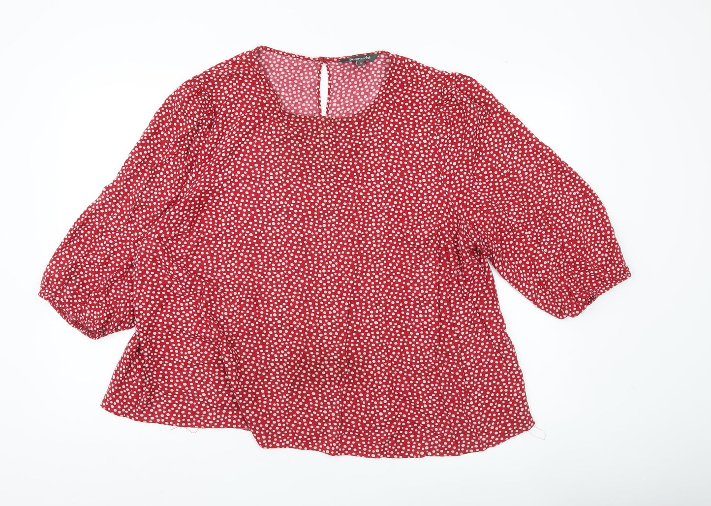 Bonmarché Women’s Red Polka Dot Blouse Size 18 Tunic Style