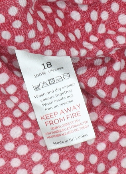 Bonmarché Women’s Red Polka Dot Blouse Size 18 Tunic Style