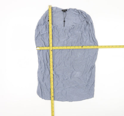 Womens UK Size 10 Full Circle Blue Basic Blouse