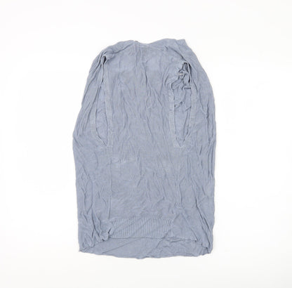 Womens UK Size 10 Full Circle Blue Basic Blouse