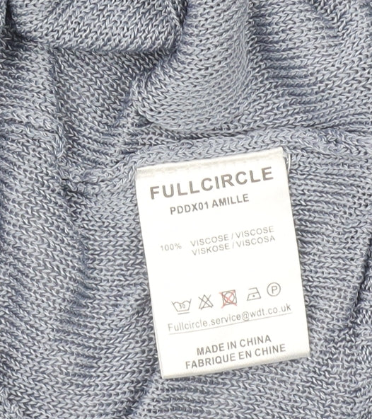 Womens UK Size 10 Full Circle Blue Basic Blouse