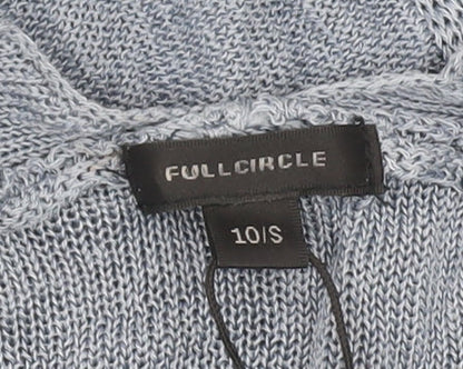 Womens UK Size 10 Full Circle Blue Basic Blouse