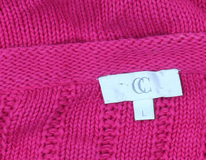 Womens UK Size L CC Pink Cardigan Jumper