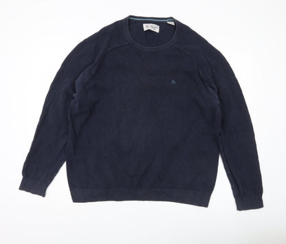 Penguin Men’s Blue XL Cotton Crew Neck Pullover Jumper