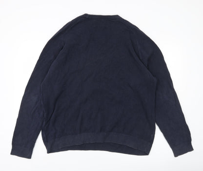 Penguin Men’s Blue XL Cotton Crew Neck Pullover Jumper