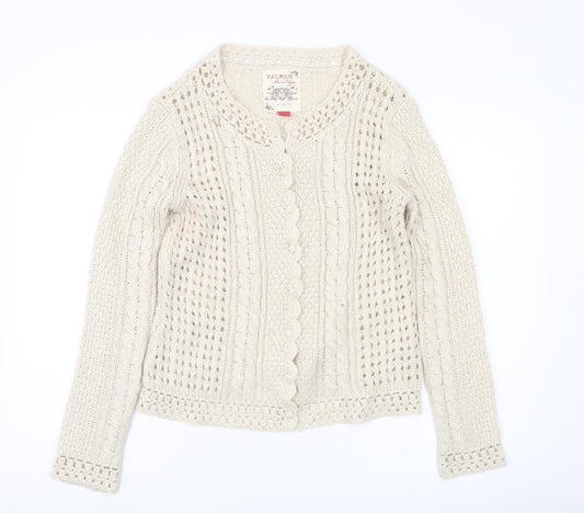 Falmer Heritage Women’s Ivory Cotton Cable Knit Cardigan Size 12