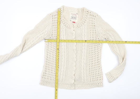 Falmer Heritage Women’s Ivory Cotton Cable Knit Cardigan Size 12